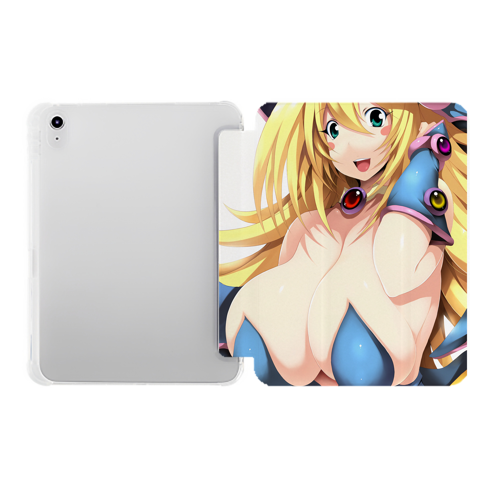（画像用） 遊☆戯☆王 Yu-Gi-Oh! IPad ケース ペン収納付き 三つ折りスタンド PUレザー×シリコン 対応機種9.5/10.5/10.9インチ